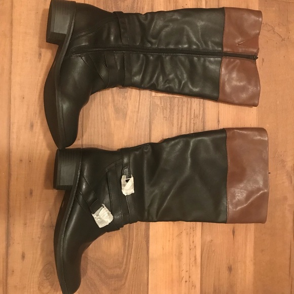 Two Tone Riding Boots - Picture 3 of 3